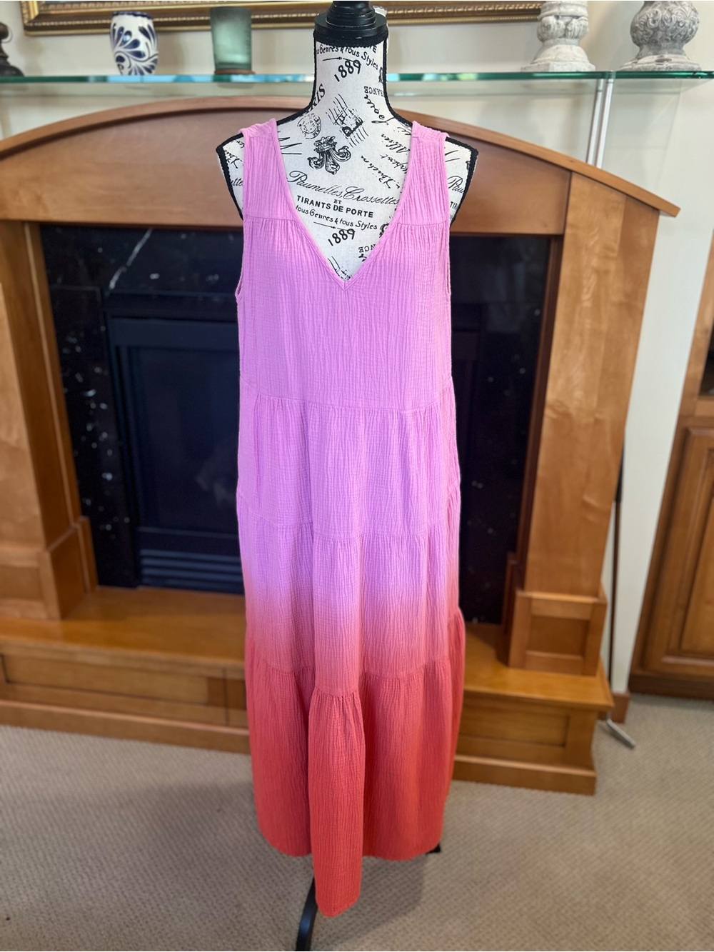 Ombré Pink & Red Dress from Marine Layer
